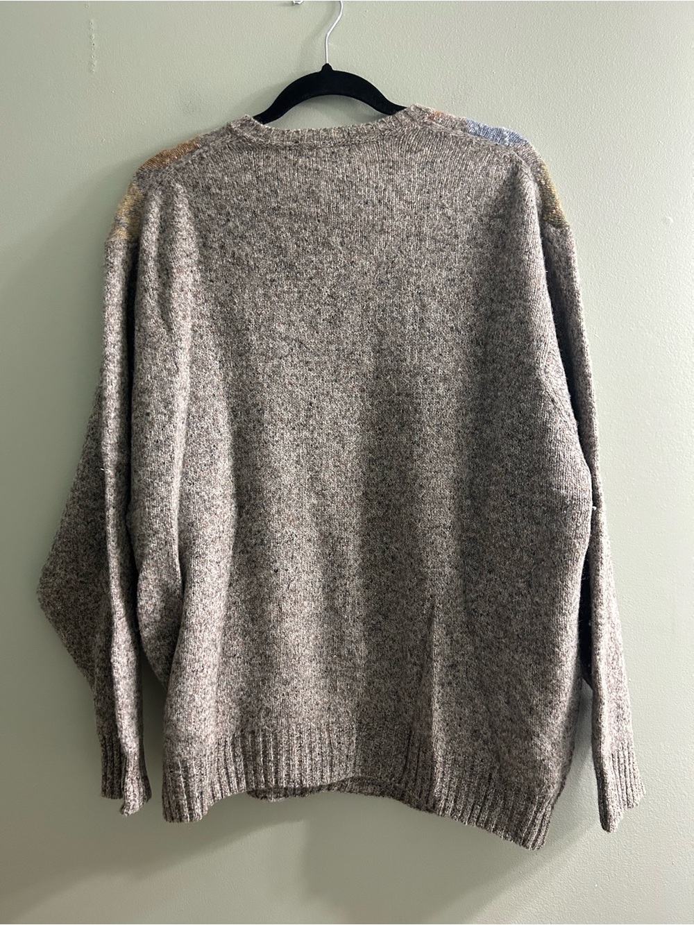 Vintage lambswool and silk argyle knit v neck sweater made in Ireland - Picture 3 of 8